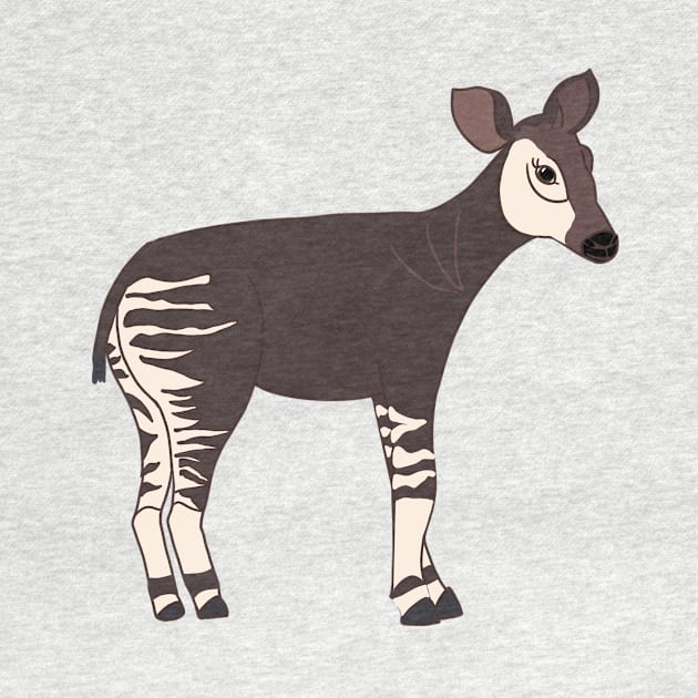 Okapi Side View - Cartoon by eeliseart